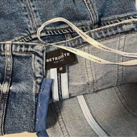 Retrofete Andreia Strapless Denim Mini Dress Size M - Picture 5 of 8